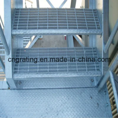 Degrau de escada com grade de barra de aço galvanizado por imersão a quente na China